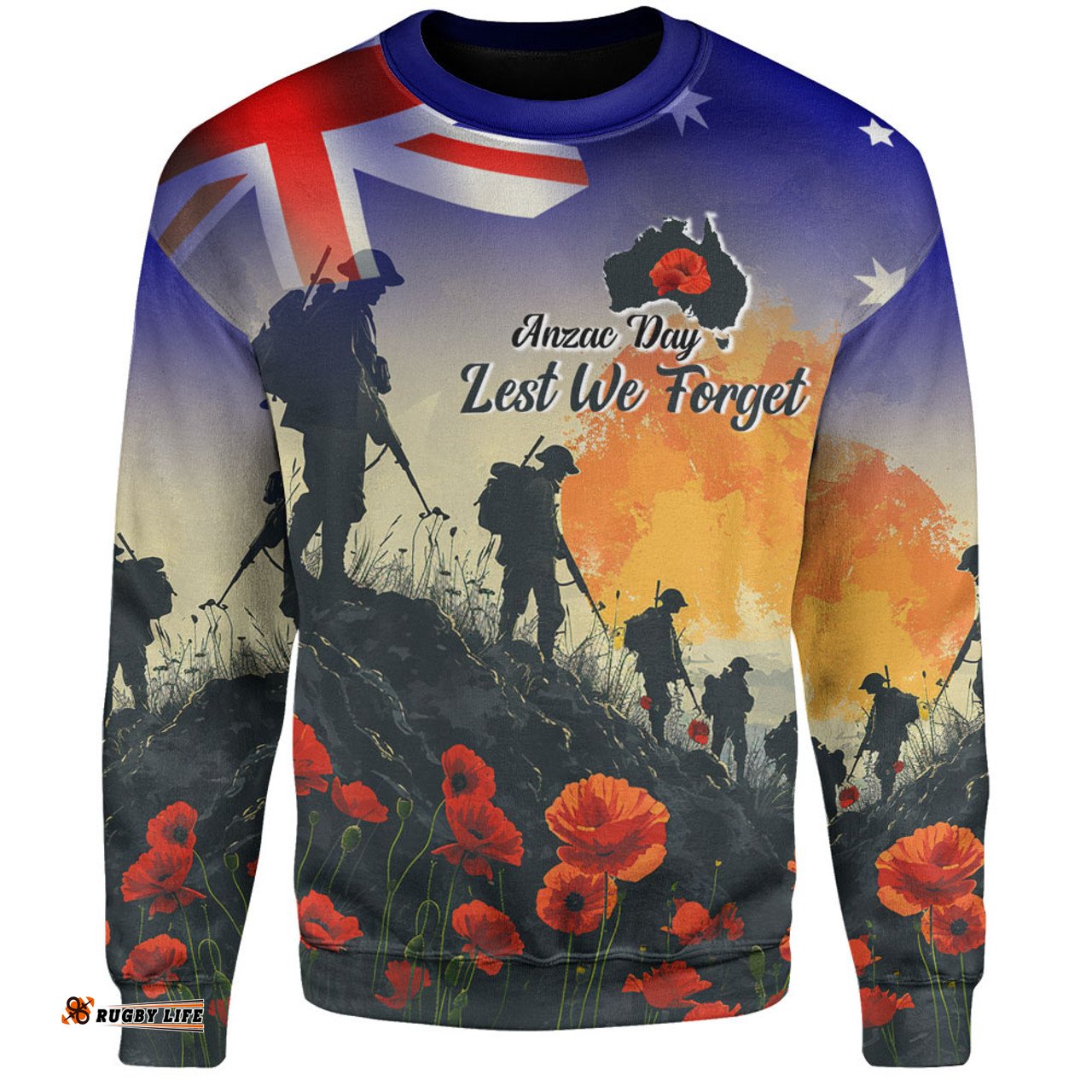 Amazing Aussie Australia Custom Anzac Day Soldiers With Australia Flag Sweatshirt