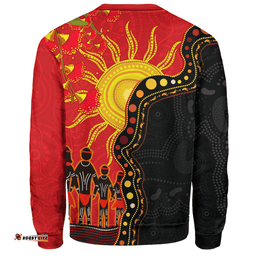 Amazing Aussie Australia Indigenous Dot Painting Inspired By The Aboriginal Flag Sweatshirt