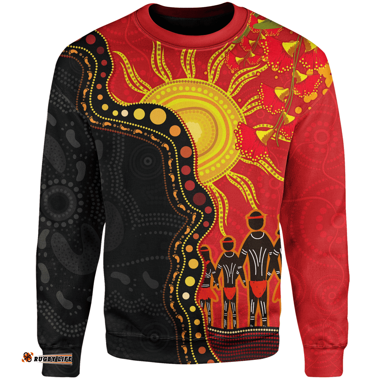 Amazing Aussie Australia Indigenous Dot Painting Inspired By The Aboriginal Flag Sweatshirt