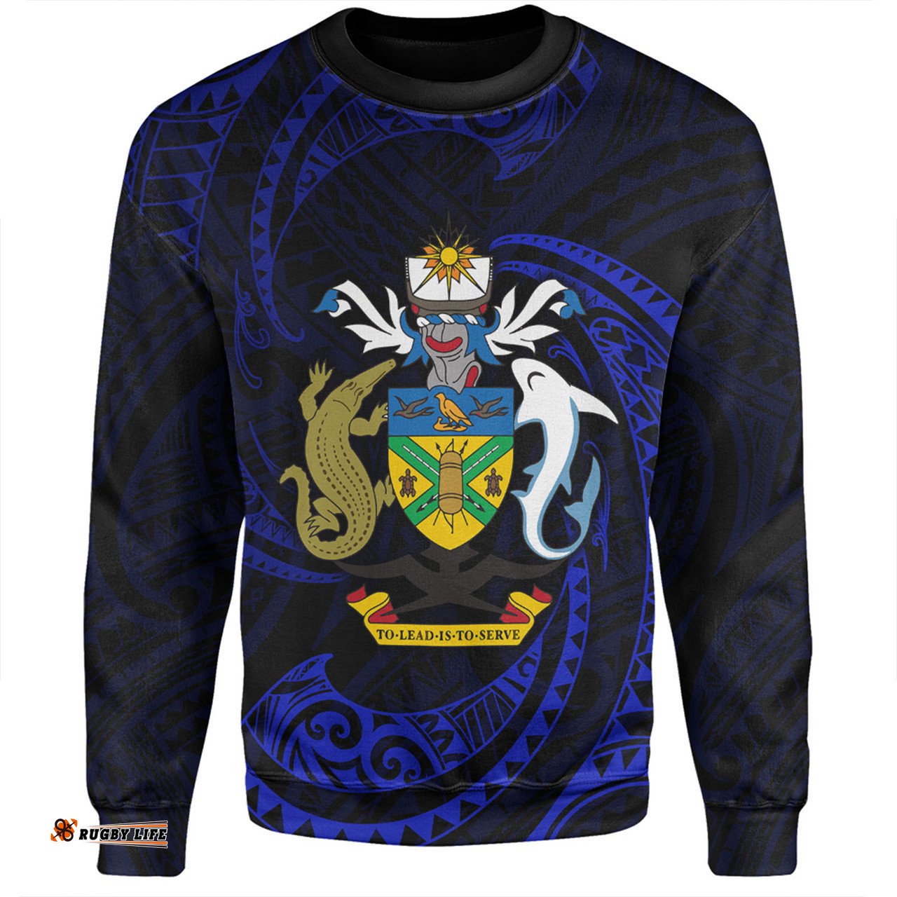 Amazing Aussie Australia South Sea Islanders Solomon Islands Blue Tribal Wave Pattern Sweatshirt