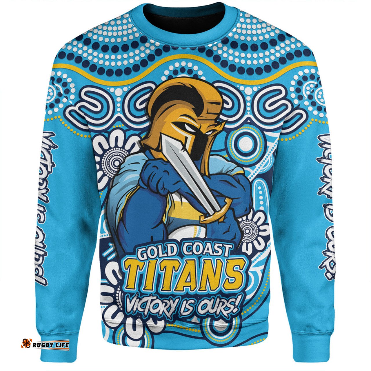 Amazing Aussie Gold Coast Titans Aboriginal Inspired Tough Fan Rugby For Life Sweatshirt