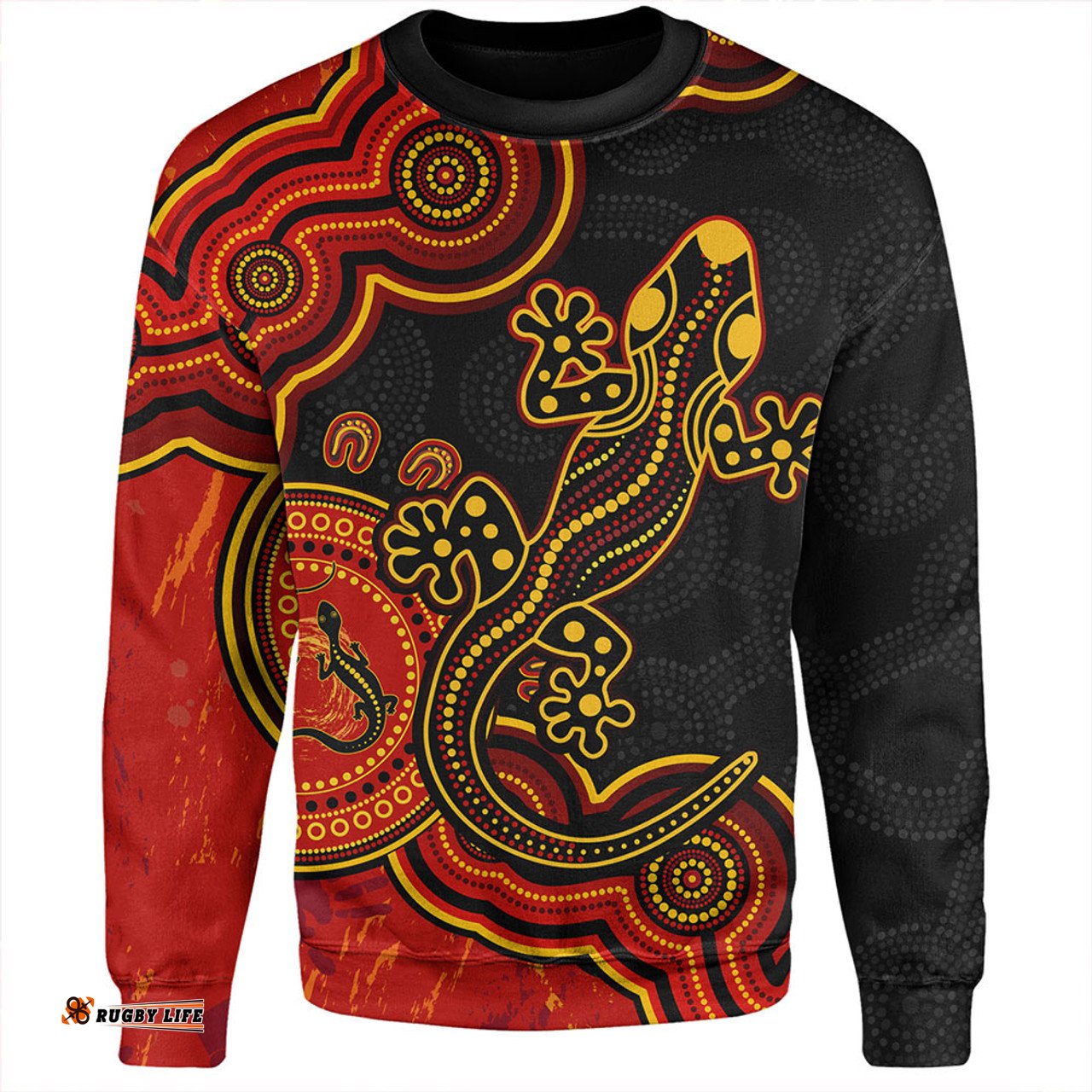 Amazing Aussie Australia Aboriginal Lizard Dreaming Outback Red Sweatshirt
