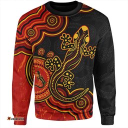 Amazing Aussie Australia Aboriginal Lizard Dreaming Outback Red Sweatshirt