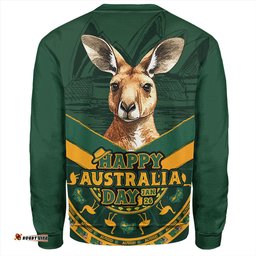 Amazing Aussie Australia Kangaroo Pride Australia Day Green Sweatshirt