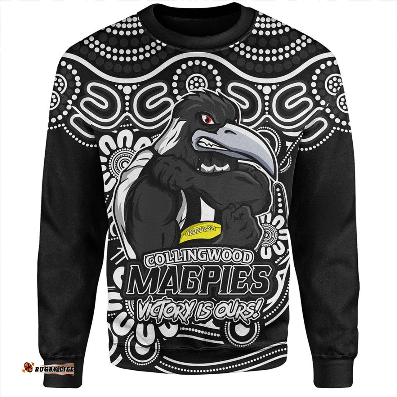 Amazing Aussie Collingwood Aboriginal Inspired Tough Fan Football For Life Sweatshirt