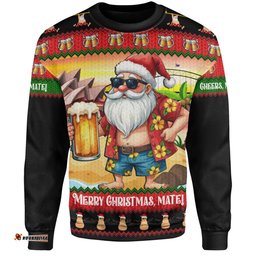 Amazing Aussie Australia Christmas Santa Beer Cheers Style Sweatshirt