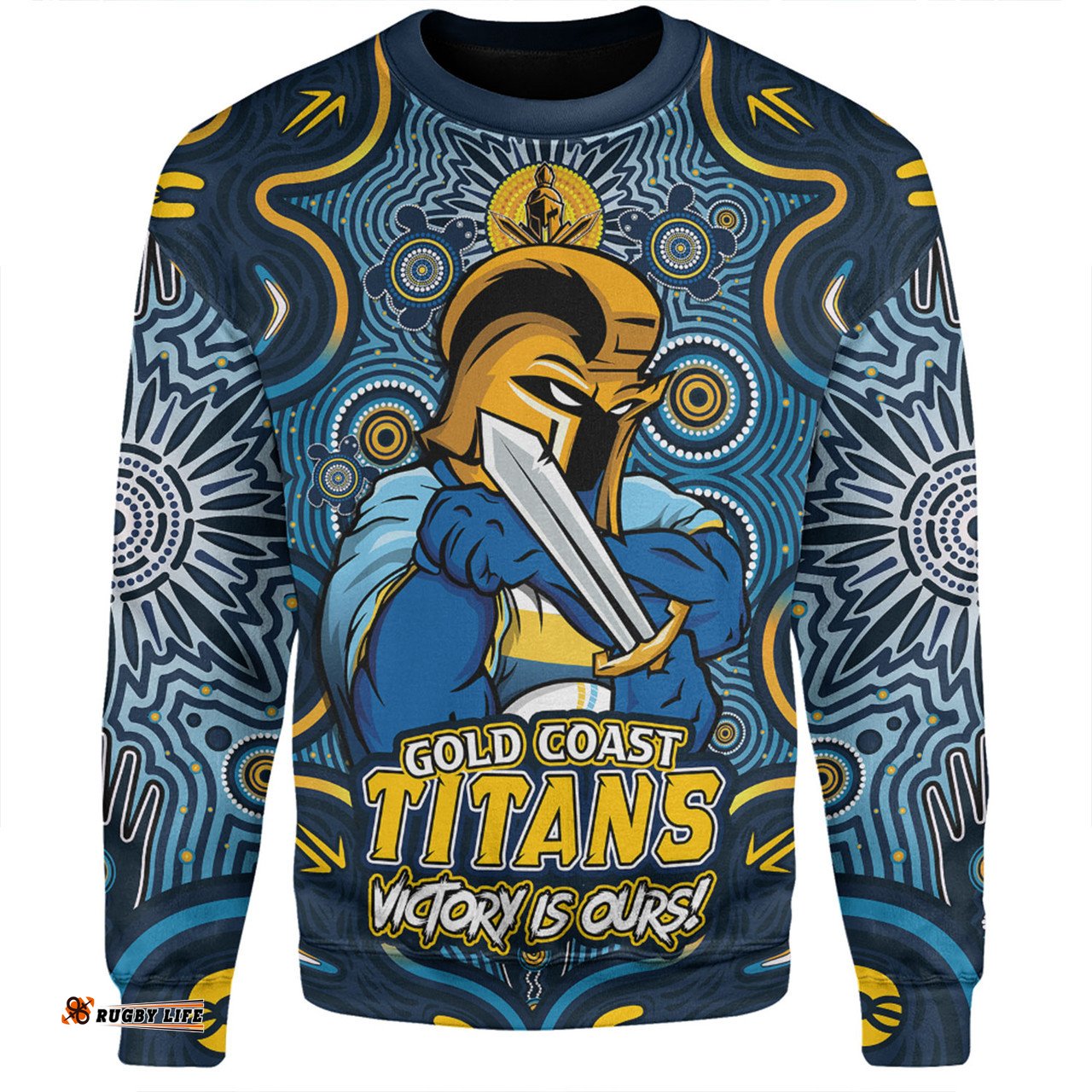 Amazing Aussie Gold Coast Titans Aboriginal Pattern Inspired Victory Is Ours Sweatshirt