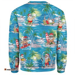 Amazing Aussie Australia Surfing Christmas Tropical Santa Surfing Funny Sweatshirt