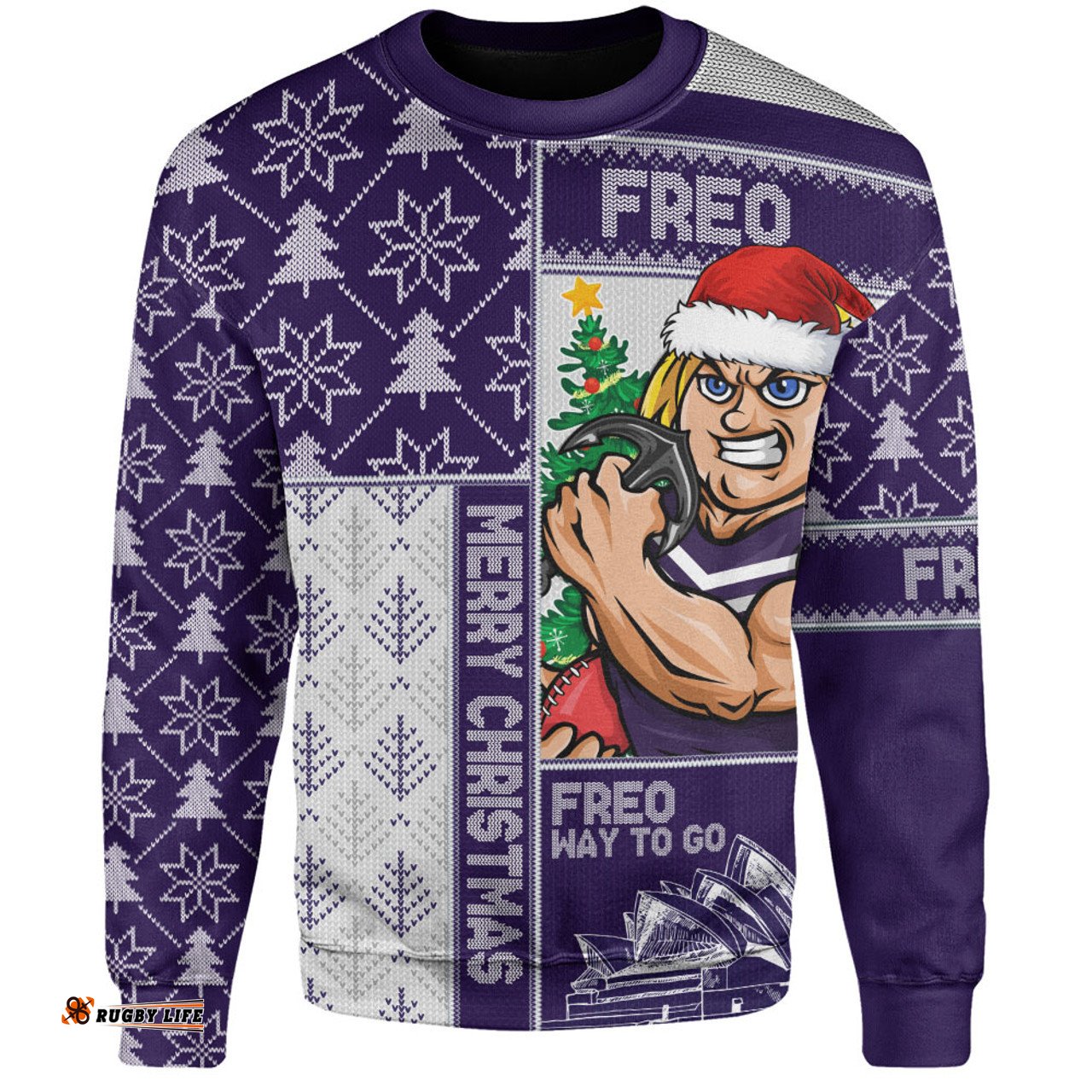 Amazing Aussie Fremantle Merry Christmas Knit Style Festive Spirit Sweatshirt