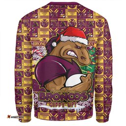 Amazing Aussie Brisbane Broncos Merry Ugly Christmas Comic Style Sweatshirt
