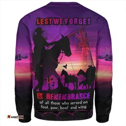 Amazing Aussie Australia Anzac Day In Honour Of All Who Served Sweatshirt