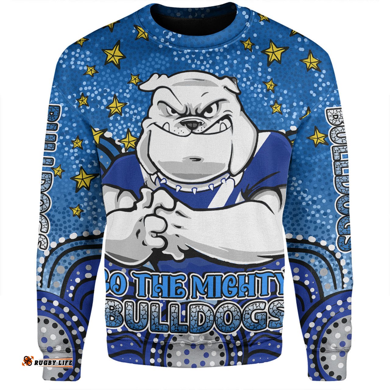 Amazing Aussie Canterbury Bankstown Bulldogs Custom Custom With Aboriginal Inspired Style Of Dot Painting Patterns  Sweatshirt