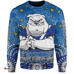 Amazing Aussie Canterbury Bankstown Bulldogs Custom Custom With Aboriginal Inspired Style Of Dot Painting Patterns  Sweatshirt