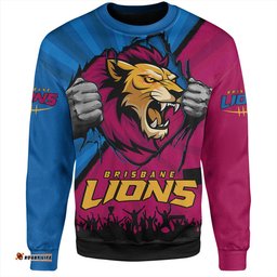 Amazing Aussie Brisbane Lions Breaking Through Fan Design Sweatshirt