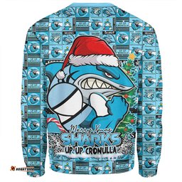 Amazing Aussie Cronulla Sutherland Sharks Merry Ugly Christmas Comic Style Sweatshirt
