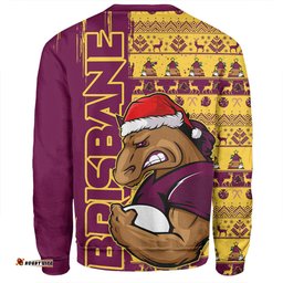 Amazing Aussie Brisbane Broncos Merry Ugly Xmas Nordic Pattern Style Sweatshirt