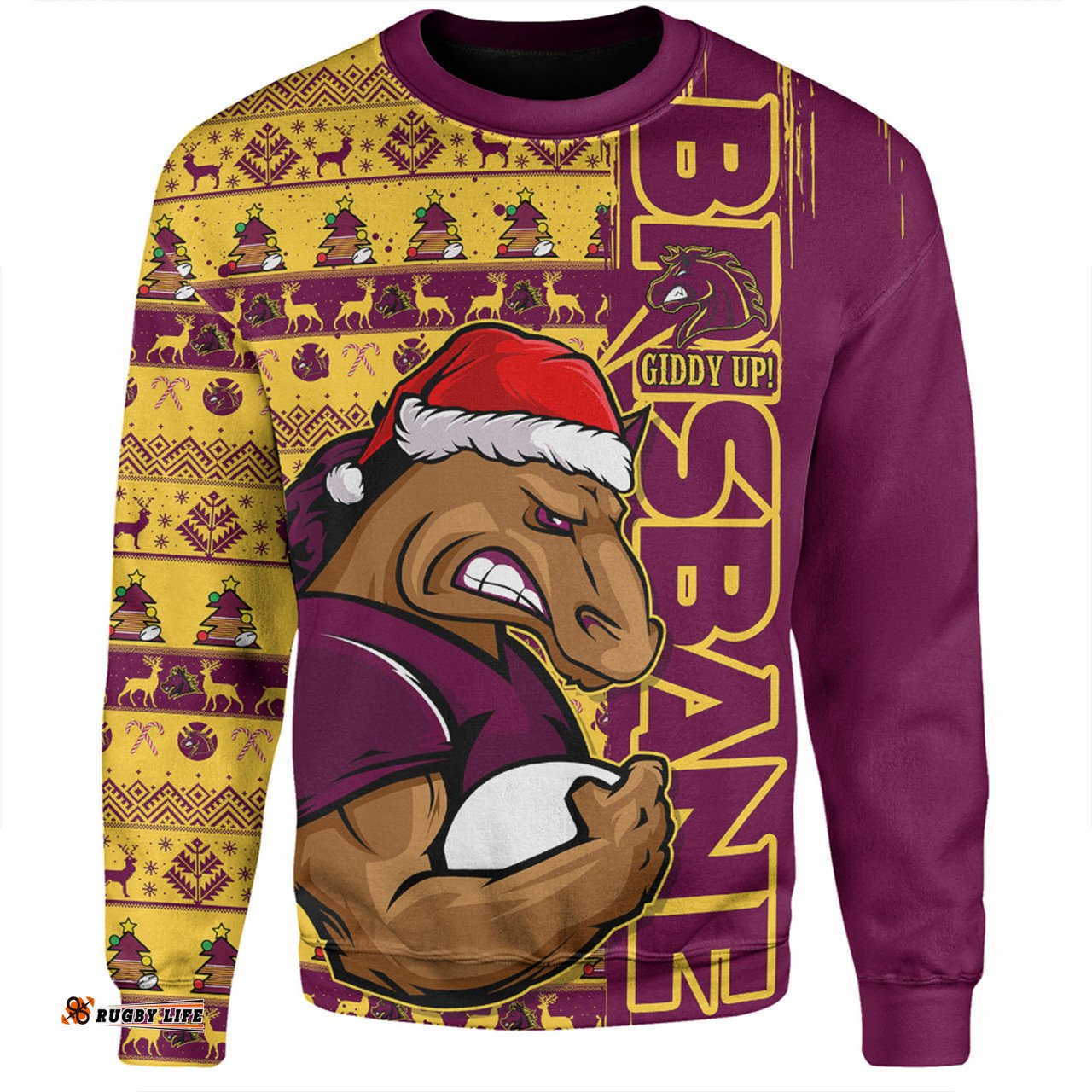 Amazing Aussie Brisbane Broncos Merry Ugly Xmas Nordic Pattern Style Sweatshirt