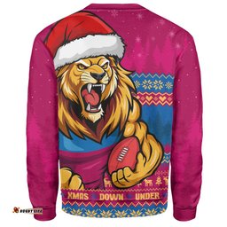 Amazing Aussie Brisbane Lions Merry Christmas Down Under Footy Power Style Sweatshirt