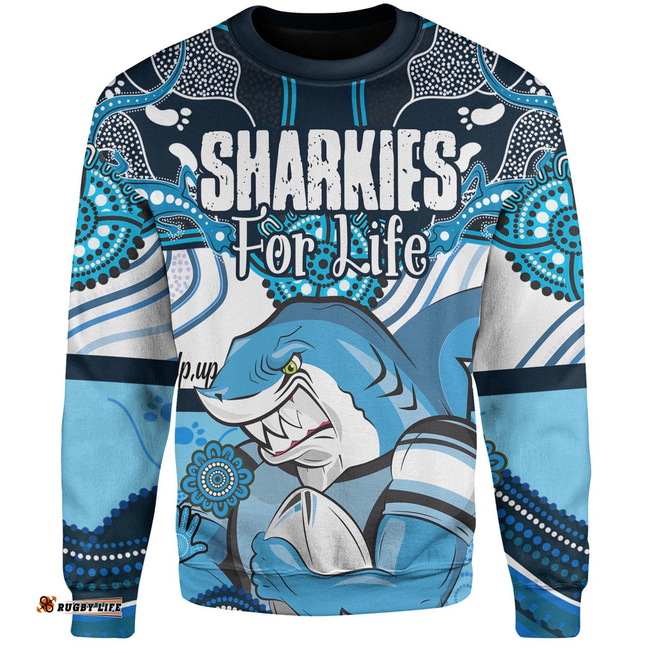 Amazing Aussie Cronulla Sutherland Sharks Sharkies With Aboriginal Style Sweatshirt