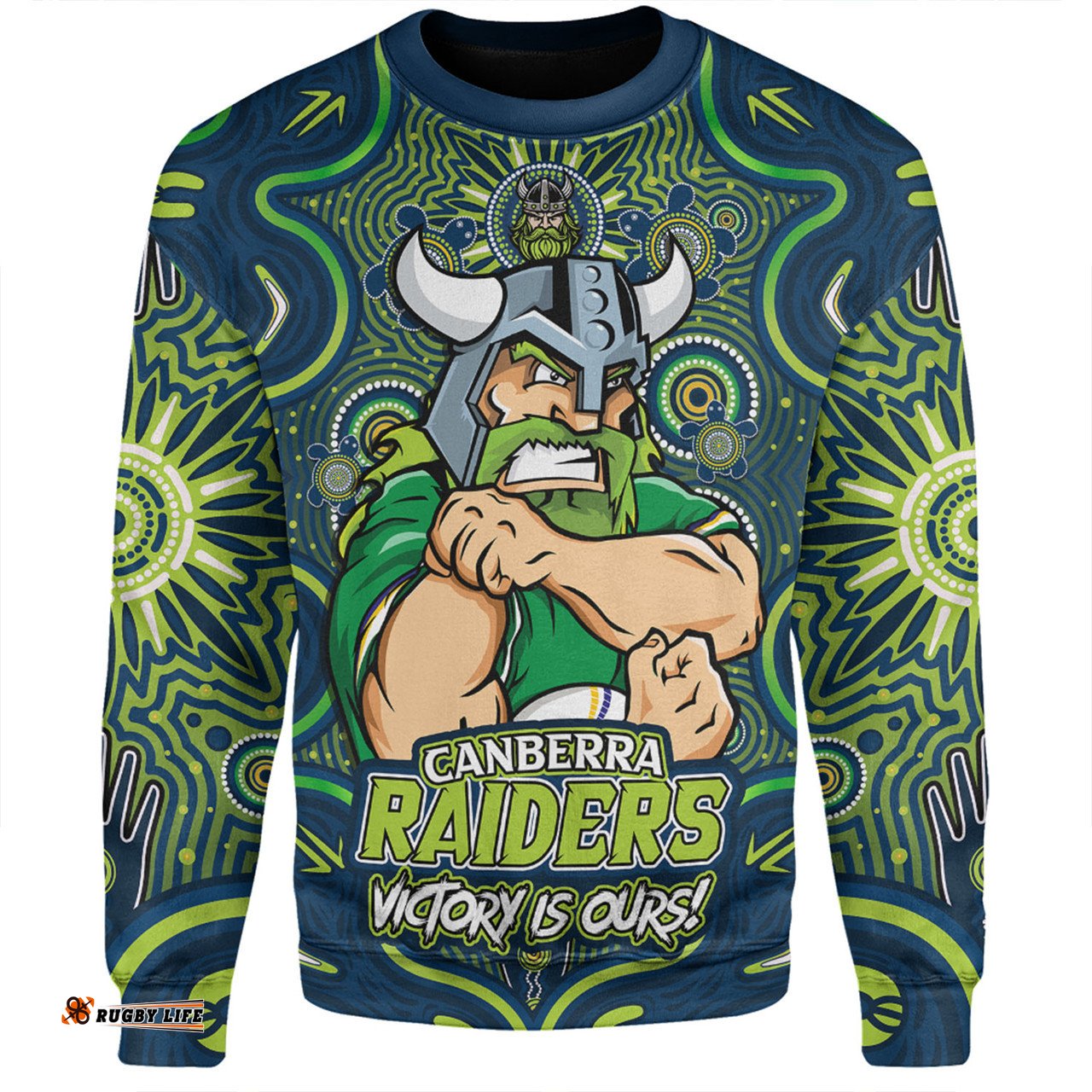 Amazing Aussie Canberra Raiders Aboriginal Pattern Inspired Victory Is Ours Sweatshirt