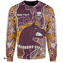 Amazing Aussie Brisbane Broncos Grand Final Custom Custom Brisbane Broncos With Contemporary Style Of Aboriginal Painting  Sweatshirt