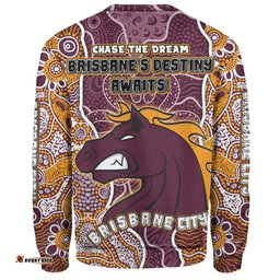 Amazing Aussie Brisbane Broncos Grand Final Custom Custom Brisbane Broncos With Contemporary Style Of Aboriginal Painting  Sweatshirt