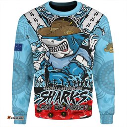 Amazing Aussie Cronulla Sutherland Sharks Ripped Legacy Of The Game The ANZAC Spirit Lives On Sweatshirt