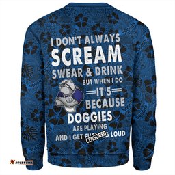 Amazing Aussie Canterbury Bankstown Bulldogs Scream With Tropical Patterns Sweatshirt