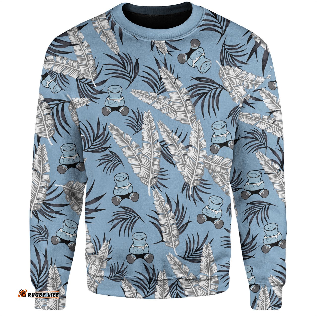 Amazing Aussie Cronulla Sutherland Sharks Tropical Patterns Sharkies Sweatshirt