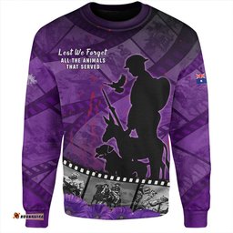 Amazing Aussie Australia Anzac Day Lest We Forget Historical Footage Of Animals Sweatshirt
