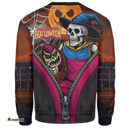 Amazing Aussie Brisbane Lions Halloween Night Reaper Zipper Sweatshirt