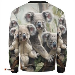 Amazing Aussie Australia Koala Three Koalas with Gum Trees Ver2 Sweatshirt