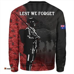 Amazing Aussie Australia Anzac Day Lest We Forget Soldier Stencil Art Sweatshirt