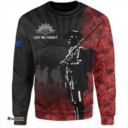 Amazing Aussie Australia Anzac Day Lest We Forget Soldier Stencil Art Sweatshirt