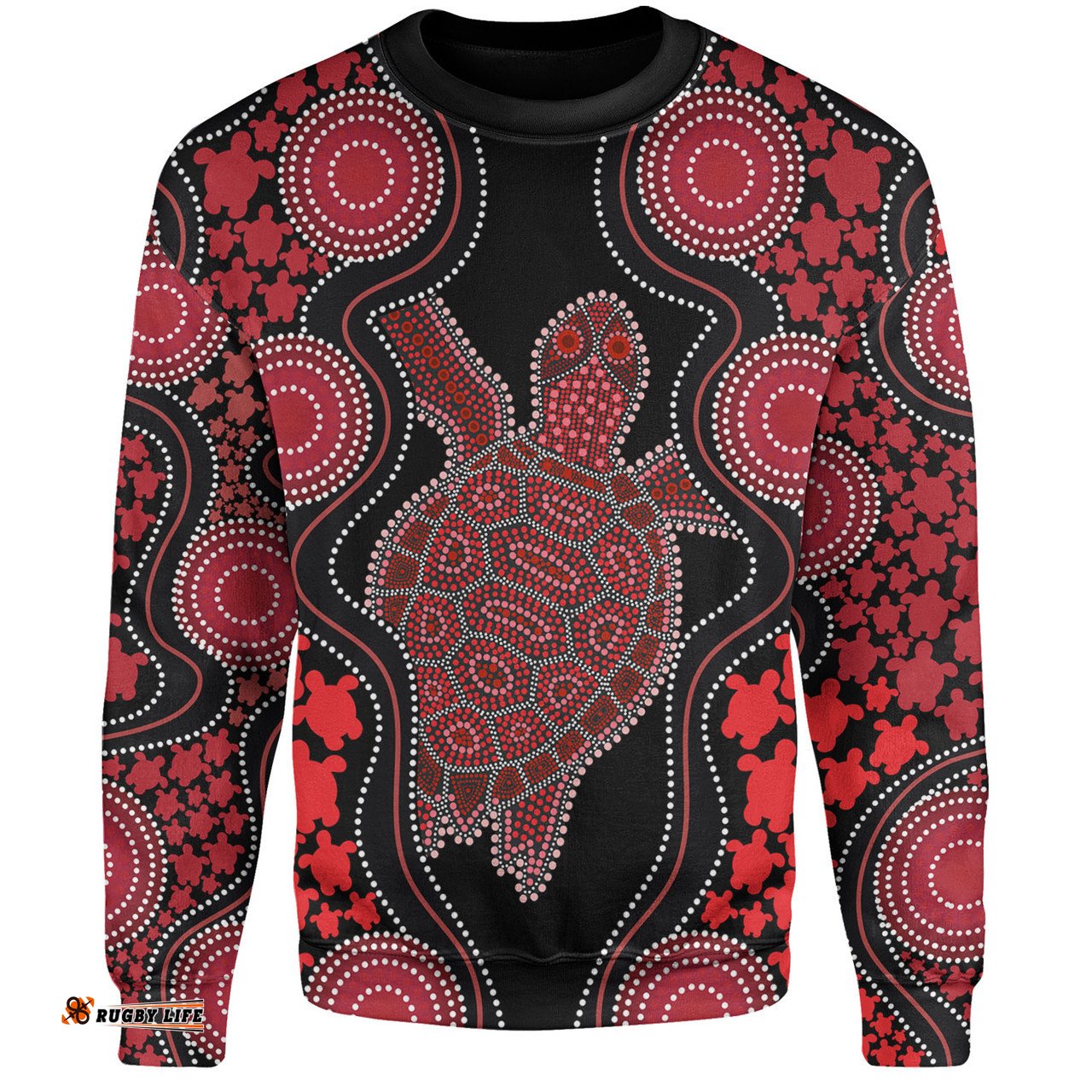 Amazing Aussie Australia Aboriginal Art Red Turtle Inspired Sweatshirt