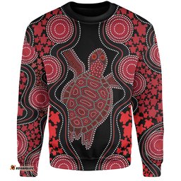 Amazing Aussie Australia Aboriginal Art Red Turtle Inspired Sweatshirt