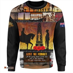 Amazing Aussie Australia Anzac Day Honoring Gallipoli Heroes Memorial Orange Sweatshirt