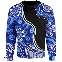 Amazing Aussie Australia Aboriginal Dot Painting Blue Sweatshirt