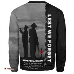 Amazing Aussie Australia Remembrance Day We Shall Not Forget We Will Remember Them Black Sweatshirt