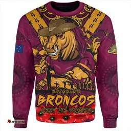 Amazing Aussie Brisbane Broncos Ripped Legacy Of The Game The ANZAC Spirit Lives On Sweatshirt