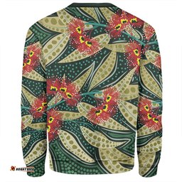 Amazing Aussie Australia Flowers Aboriginal Aboriginal Dot Art of Australian Native Eucalyptus Plant Sweatshirt