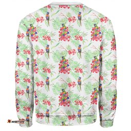 Amazing Aussie Australia Rainbow Lorikeets Rainbow Lorikeets Colorful Tropical Exotic Flowers Sweatshirt