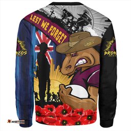 Amazing Aussie Brisbane Broncos United In Spirit Anzac Day Tribute Sweatshirt