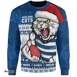 Amazing Aussie Geelong Cats Merry Christmas Down Under Footy Power Style Sweatshirt