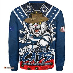 Amazing Aussie Geelong Cats Ripped Legacy Of The Game The ANZAC Spirit Lives On Sweatshirt