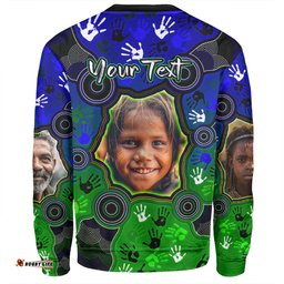 Amazing Aussie Australia Torres Strait Islands Custom Aboriginal Dot Art Indigenous Handprints Personalised Photo Sweatshirt
