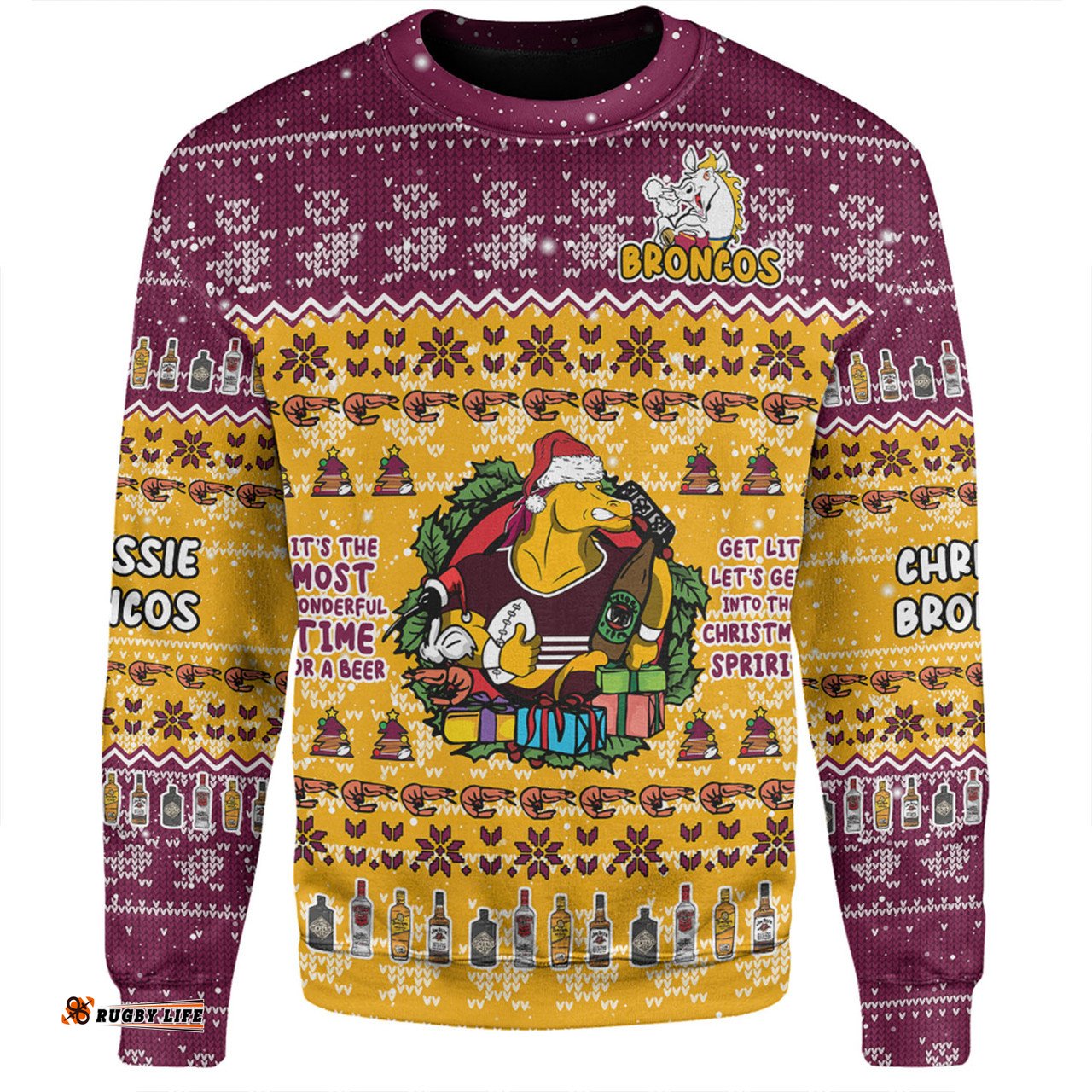Amazing Aussie Brisbane Broncos Christmas Custom Chrissie Spirit Sweatshirt