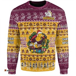 Amazing Aussie Brisbane Broncos Christmas Custom Chrissie Spirit Sweatshirt