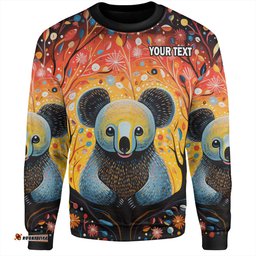 Amazing Aussie Australia Koala Custom Aboriginal Koala With Flowers Sweatshirt