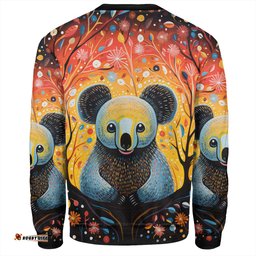 Amazing Aussie Australia Koala Custom Aboriginal Koala With Flowers Sweatshirt